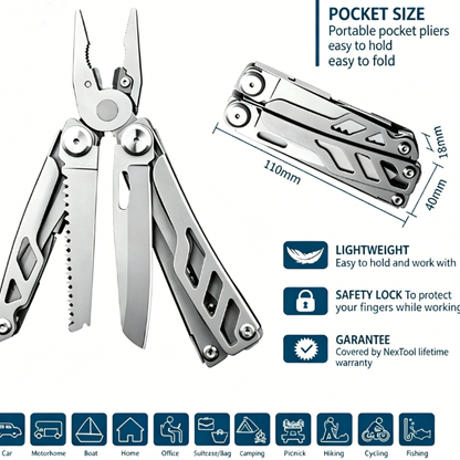 Stainless Steel Multi-Tool (14-in-1) – Premium Durability & Versatility