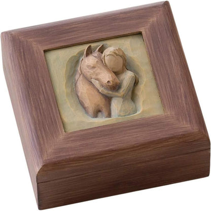 Hand-Carved & Hand-Painted Memory Box – Wooden Jewelry & Keepsake Chest