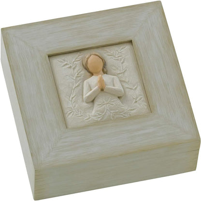 Hand-Carved & Hand-Painted Memory Box – Wooden Jewelry & Keepsake Chest