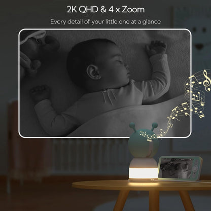 2K Baby Monitor – WiFi Camera with 360° Pan & Night Light
