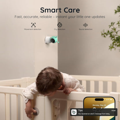 2K Baby Monitor – WiFi Camera with 360° Pan & Night Light