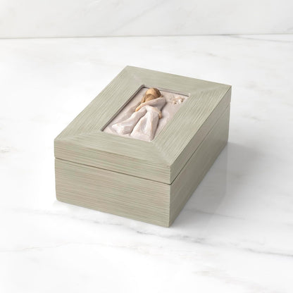 Hand-Carved & Hand-Painted Memory Box – Wooden Jewelry & Keepsake Chest