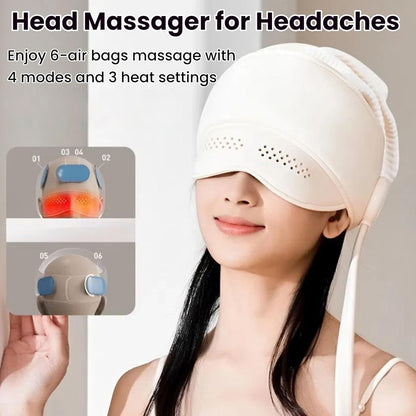 Head Massager – Cap-Style Electric Migraine Relief Massager with Heat