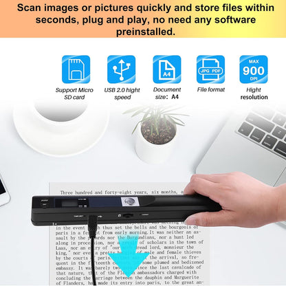 Handheld Portable Scanner – 900 DPI A4 Document Scanner