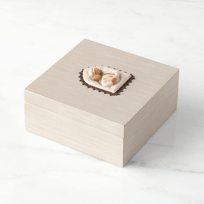 Hand-Carved & Hand-Painted Memory Box – Wooden Jewelry & Keepsake Chest