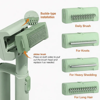 Wireless Pet Grooming Vacuum Brush – 3 Adjustable Combs with Ultra-Quiet Suction