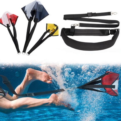 Swim Parachute Resistance Training Set – 3 Parachutes with Adjustable Belt