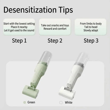 Wireless Pet Grooming Vacuum Brush – 3 Adjustable Combs with Ultra-Quiet Suction